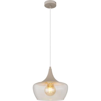 NOWA Hängeleuchte "AROLA", beige (sandfarben matt), 1, Ø 30cm, 1 Stk., Leuchten, Klarglasschirm im modernen Look, Hängeleuchte