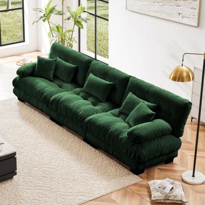 Loedds 3-Seat Chenille Modular Sectional Sofa with Deep Seats