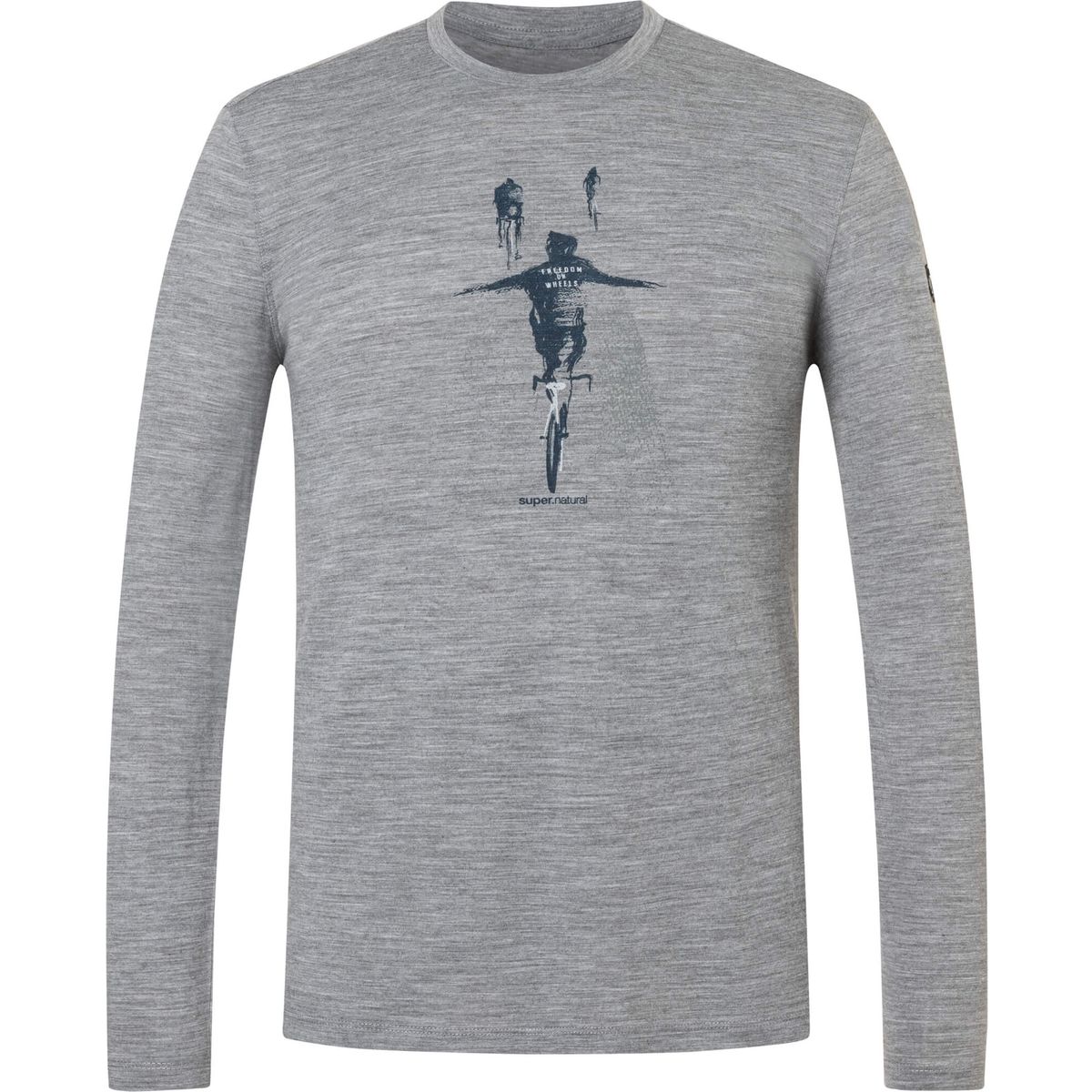 Super.Natural M Freedom ON Wheels LS cashmere grey melange/various (35G) XL SNMP0210635GXL
