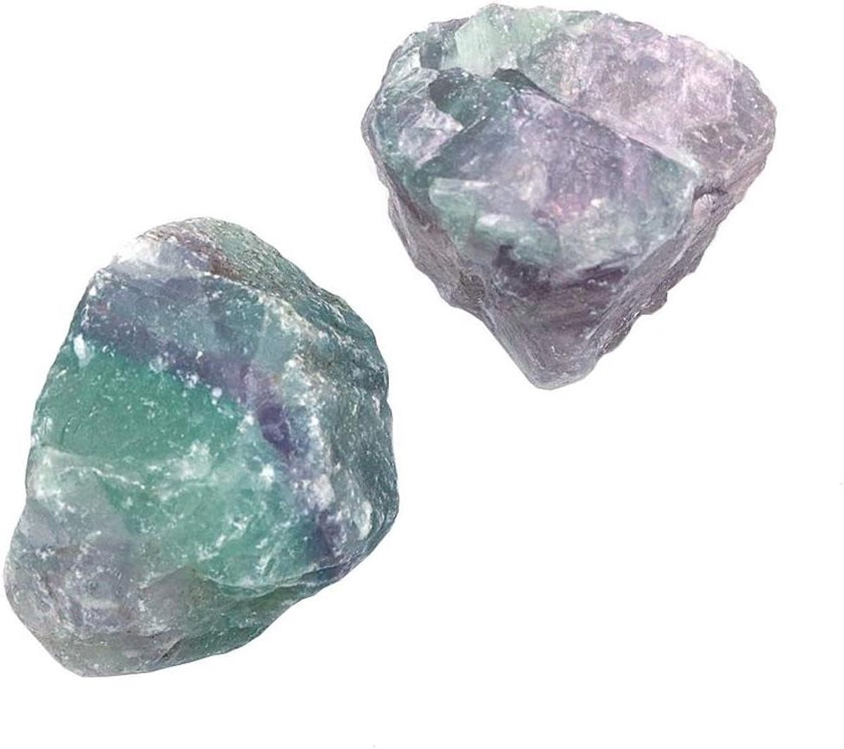 Allecto plus Natuurlijke Fluoriet Kristal Stenen - Set van 2 - Minerale Specimen voor Home Decor of Aquarium