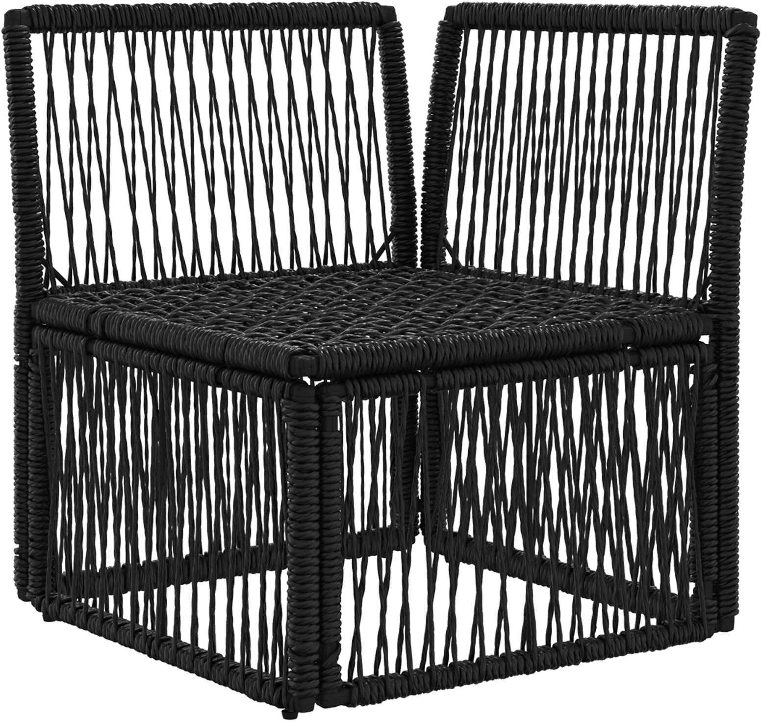 vidaXL Unité Canapé d'angle Noir polyrotin