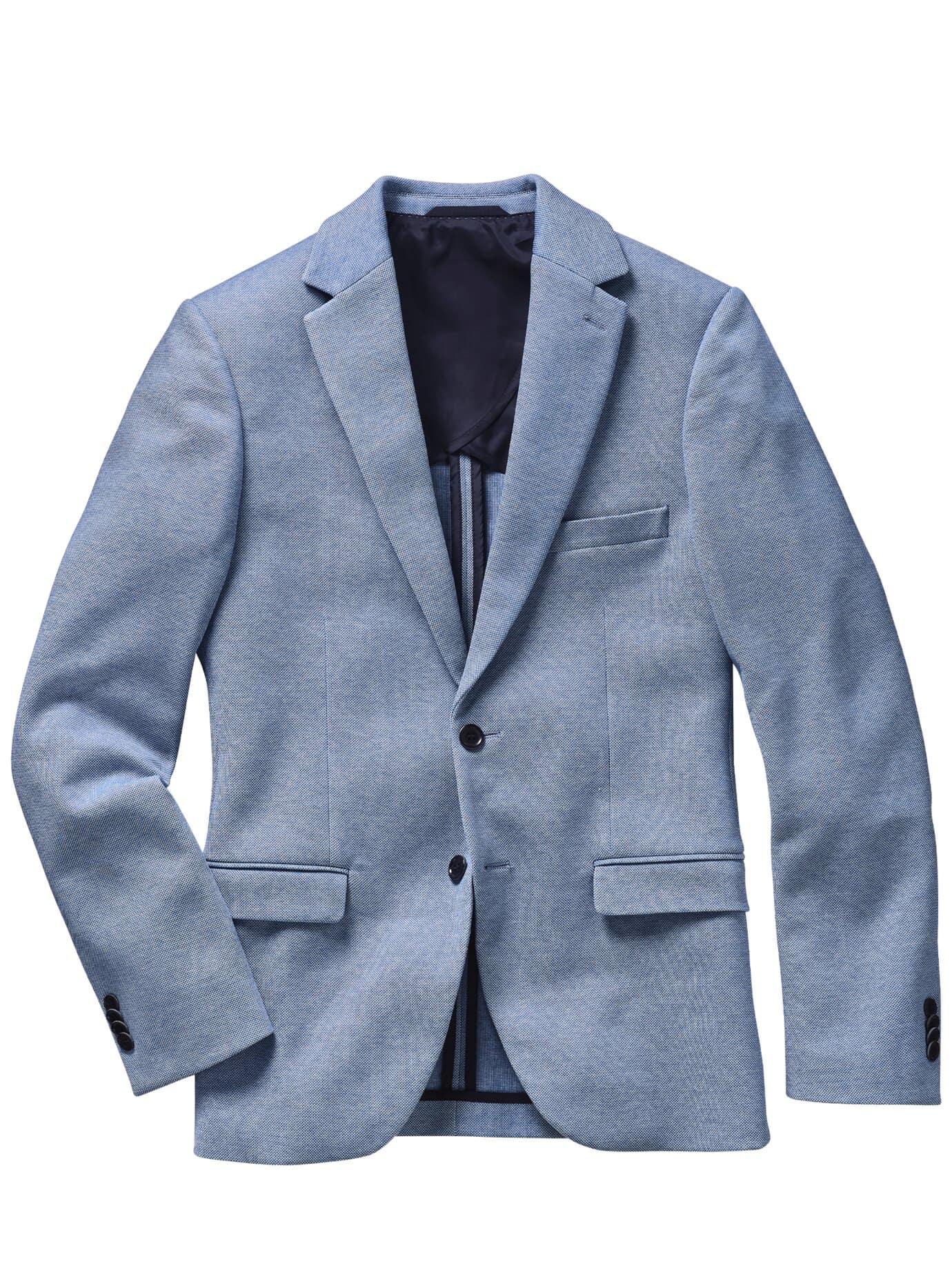 Mey & Edlich Herren Frisches Jerseyanzugsakko Blau 51 % Polyester, 49 % Baumwolle