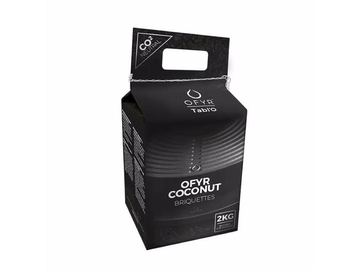 OFYR Coconut Briketts 2 kg – Holzkohle/Briketts/Grill Anzünder – schwarz