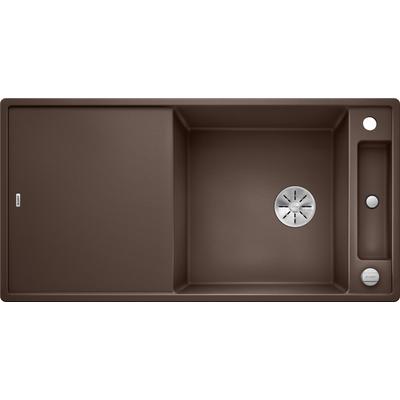 Granitspüle BLANCO "AXIA III XL 6 S", braun (cafe), B:100cm, Verbundwerkstoff, Küchenspülen, aus SILGRANIT, inkl. Esche-Compound-Brückenschneidbrett