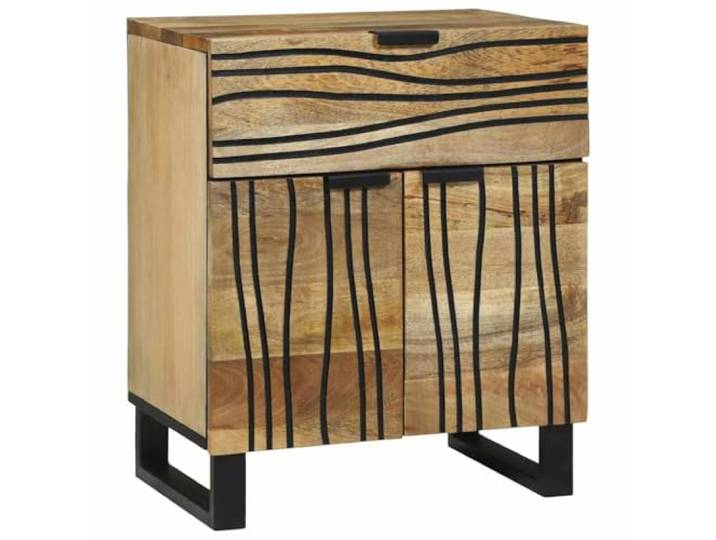 LMTYOENFG Nachttisch Natur 50x33x60 cm Nachtkommode Holzwerkstoff Kompakter Beistelltisch fürs Schlafzimmer mit Schublade und zwei Türen für geordneten Stauraum griffbereit am Bett.