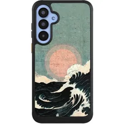 Nivocase Hülle für Samsung Galaxy A55 5G Handyhülle NIVOcore Case Schwarz Kunst Meer Welle (Samsung Galaxy A55), Smartphone Hülle, Schwarz