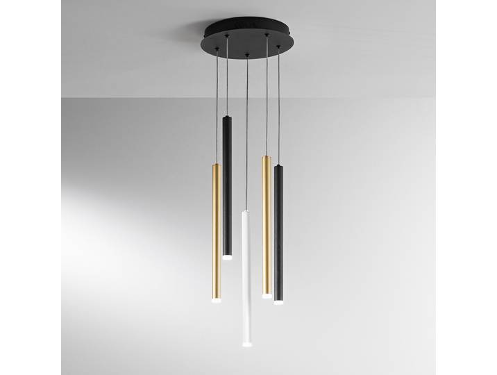 Suspension LED ronde Pype 25 x 41 x 25cm Multicolore 5 Matériau : Métal Surface en métal : Laqué Type de métal : Aluminium LED Module LED