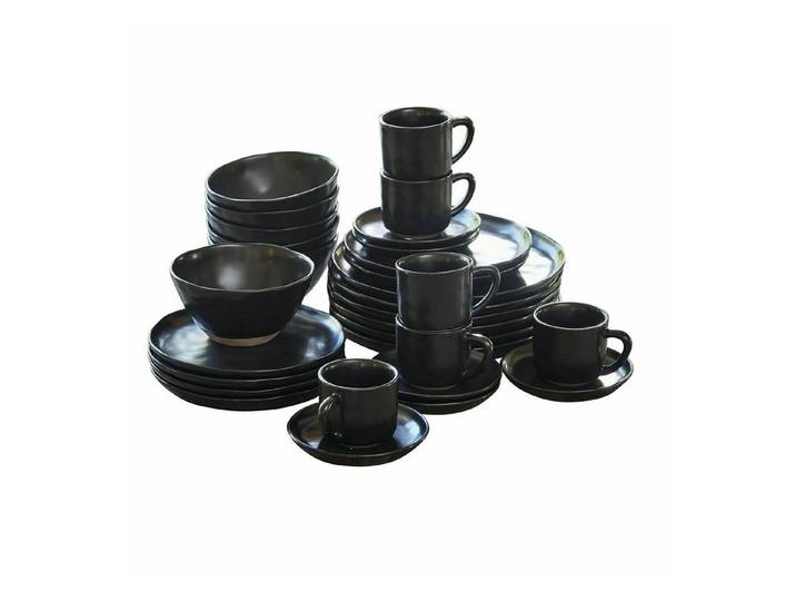 Mirabeau Geschirr-Set Geschirr 30er Set Biarré schwarz, Steinzeug, none