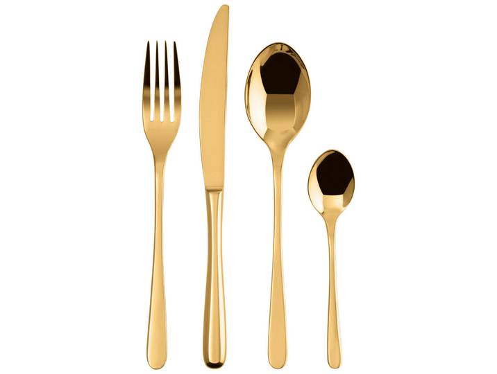 Sambonet Besteck-Set, Goldfarben, Metall, 24-teilig, DIN EN ISO 14001, DIN EN ISO 50001, DIN EN ISO 9001, Besteck, Besteck-Sets