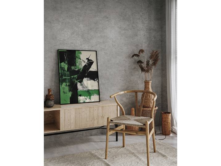 Kunstdruck Green & Black Abstract Art Abdeckung: Acrylglas Rahmen: Buche, lackiert Multicolor 52 x 62cm