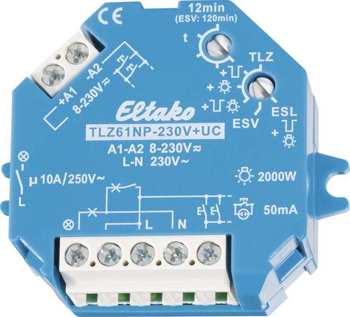 Eltako 61100301 Treppenlichtzeitschalter Unterputz, Einbau 230V