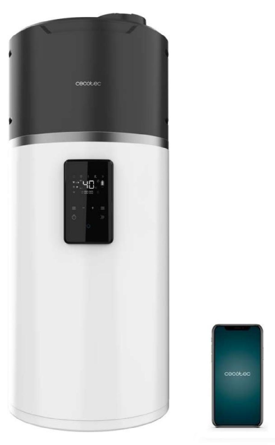 Therme mit Aerothermie 100L, AeroThermal Wasserheizer 100 Water Connected. Geringer Verbrauch, Steuerung per App, R290