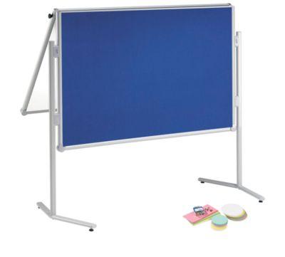 MAUL Moderationstafel Pro, klappbar, Textil/Whiteboard, blau + Moderationskarten-Set mit 360 Karten und 200 Pin-Nadeln