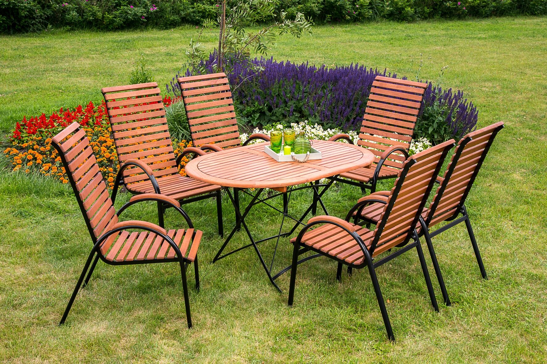 Gartentisch MERXX "Schlossgarten", schwarz (beige, schwarz), B:90cm H:75cm T:140cm, Tische, Gartentisch, 90x140 cm beige, schwarz B/H/T: 90cm x 75cm x 140cm
