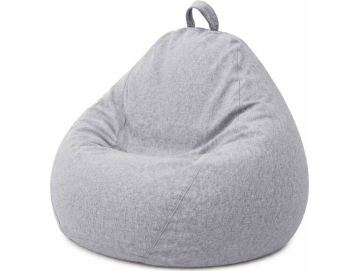Pouf Poire Bananair Fabriqué France Mousse Rembourrée Housse Lavable Machine Gris 80x70 cm Enfant et Salon