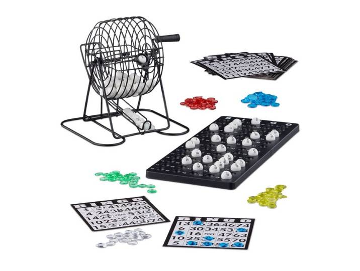 Relaxdays Jeux de société Bingo boulier en métal