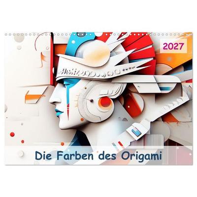Die Farben des Origami (Wandkalender 2027 DIN A3 quer), CALVENDO Monatskalender