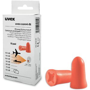 Uvex Ohrstöpsel com4-fit 2112131, SNR 33 dB, zum Arbeiten, 15 Paar