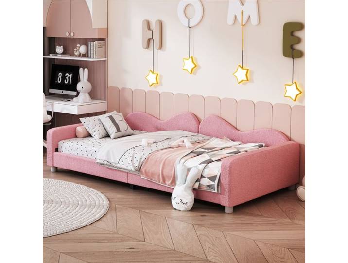 Lit style solide et protégé lit pour enfant couleur chêne idéal pour pièce enfant adolescent avec rangements sécurité