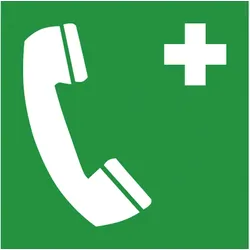 Rettungsschild als Symbol Notruftelefon nach ISO 7010