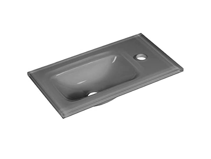 FACKELMANN Gäste WC Waschbecken 45 cm aus Glas klein grau Handwaschbecken