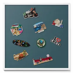 MAGNETTAFEL 50x50 cm Weißer Rahmen Dunkles Petrol