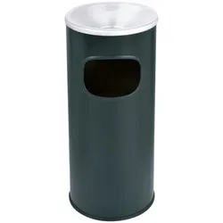 cookmax Standascher mit Abfalleimer Metall schwarz 30 Liter silber, 25x65x25 cm