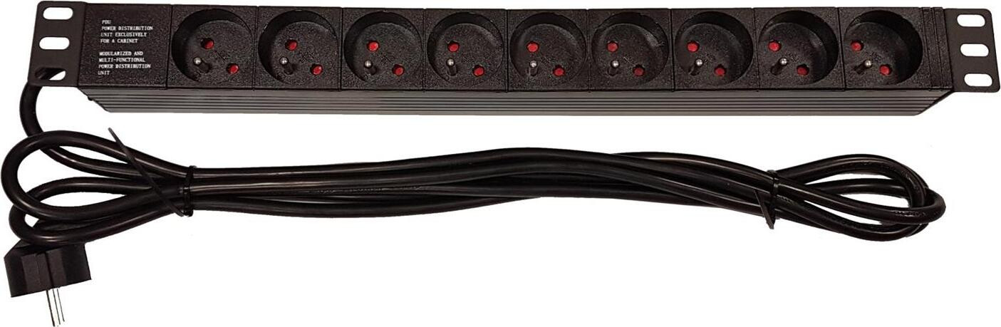 Lexi-net Verdeelpaneel LEXI-Net 9x230V-3m, 19'', 1U