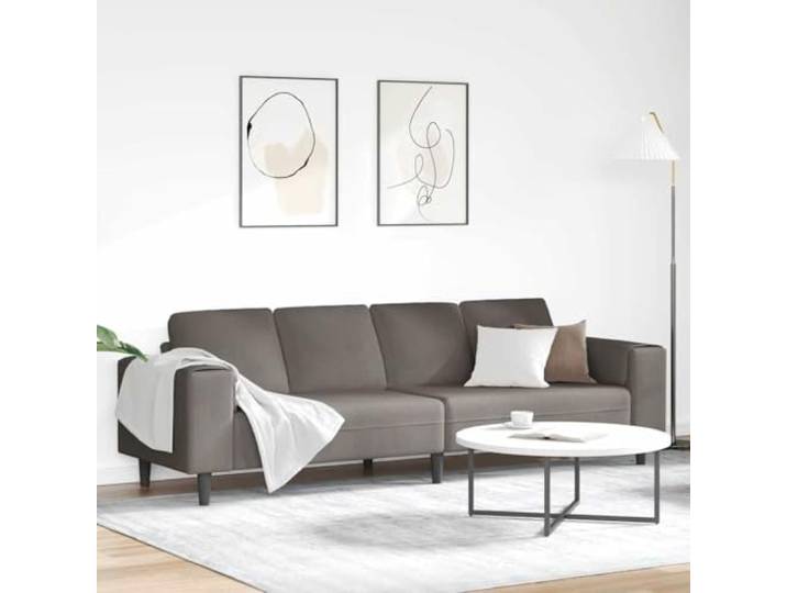 ZQQLVOO Sofa Hellgrau 250x77x76 cm Cordstoff Atmungsaktives Design, Federkissen, Schwarze Füße, Quadratische Armlehnen, Modernes Wohnzimmer