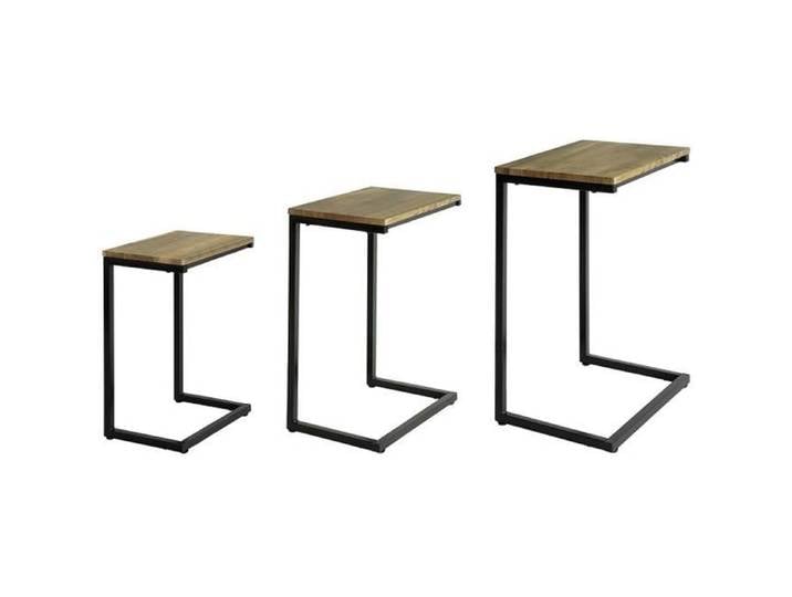 SoBuy Tables Basses FBT102-F Gigognes - Lot de 3 - Style Industriel