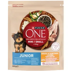 Purina One Junior Mini/Small Futter für Welpen, reich an Huhn und Reis, 800g