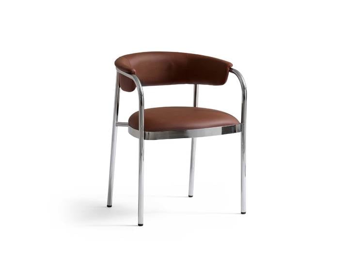 Studio Esszimmerstuhl, Armlehnen Leder cognac