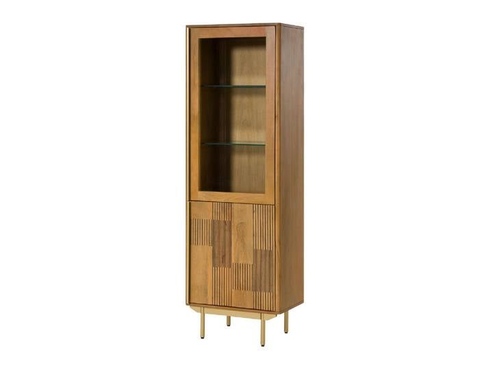 Vitrine Manguier Brun Huilé 60x40x180 Cm Partiellement Assemblé Miami 117