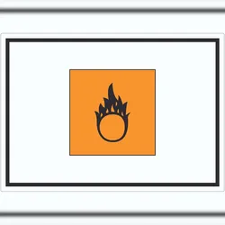 HB-Druck Aufkleber Gefahrensymbol Brandfördernd Symbol Brand A0 (841x1189mm)