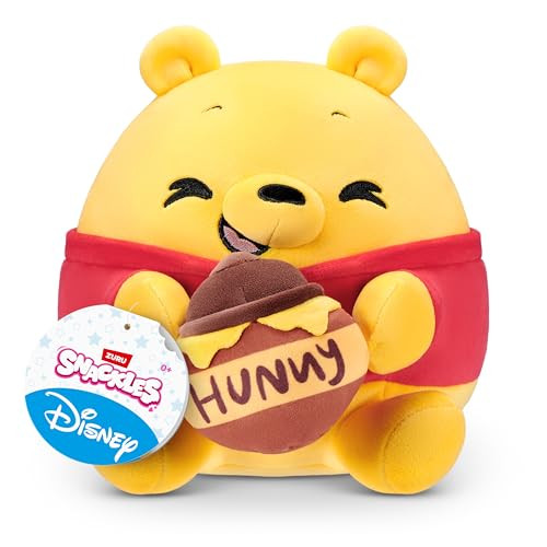 ZURU Snackles Disney Winnie the Pooh & Honing pluche knuffel met snackaccessoires, 20 cm