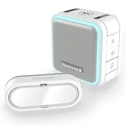 Honeywell - DC515SL - Funk-Gong mit Lichtring, Schlafmodus und Klingeltaster – Weiß