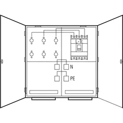 ABN WMS121-55 Wandlermessschrank IP54 By 250A LS3x400A Verdrahtet N+PE 800x800x225mm 5-pol WMS12155