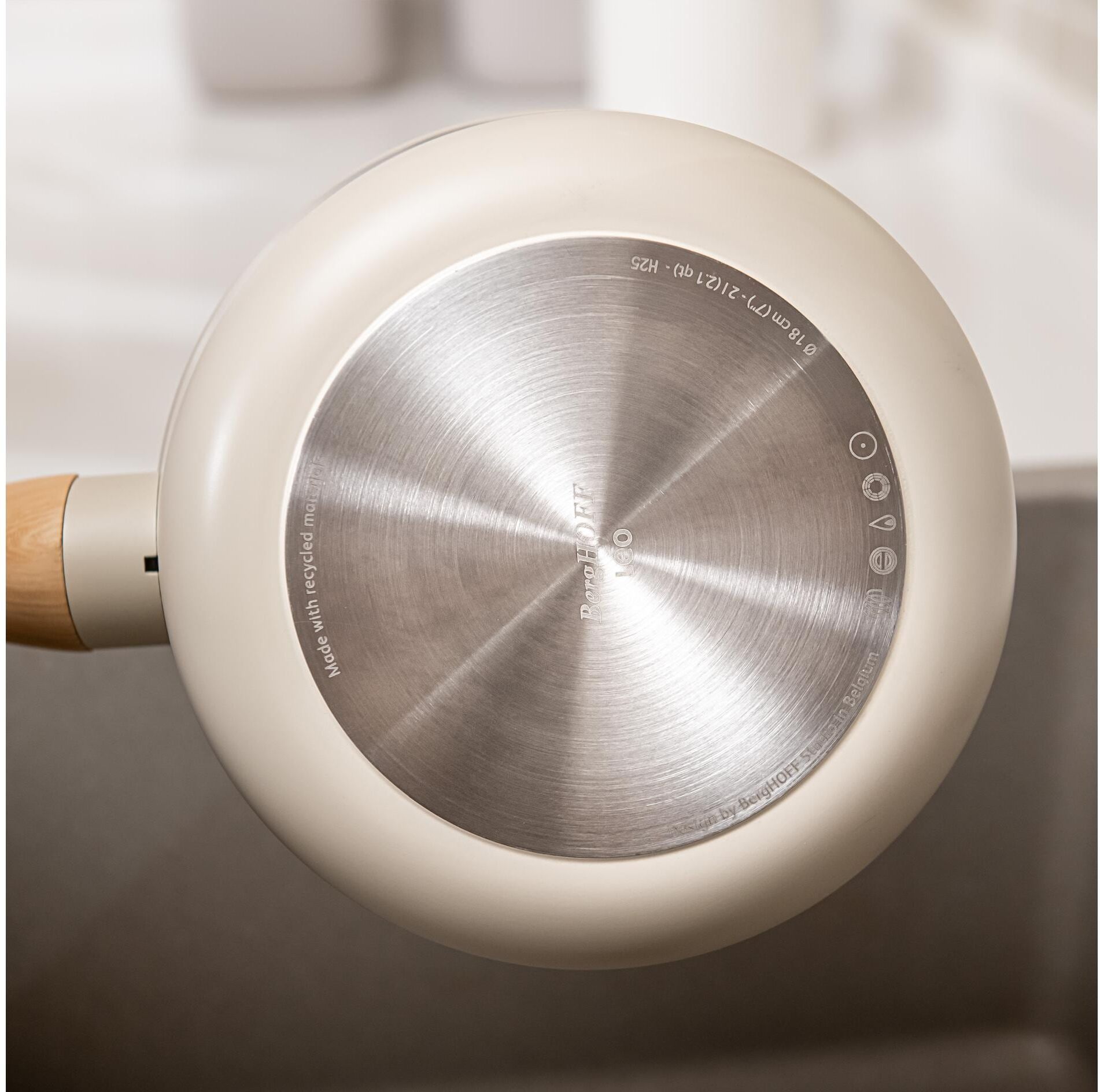 Topf-Set BERGHOFF "Leo Balance Cream 7-tlg.", beige, Töpfe, Topf-Set beige Einheitsgröße