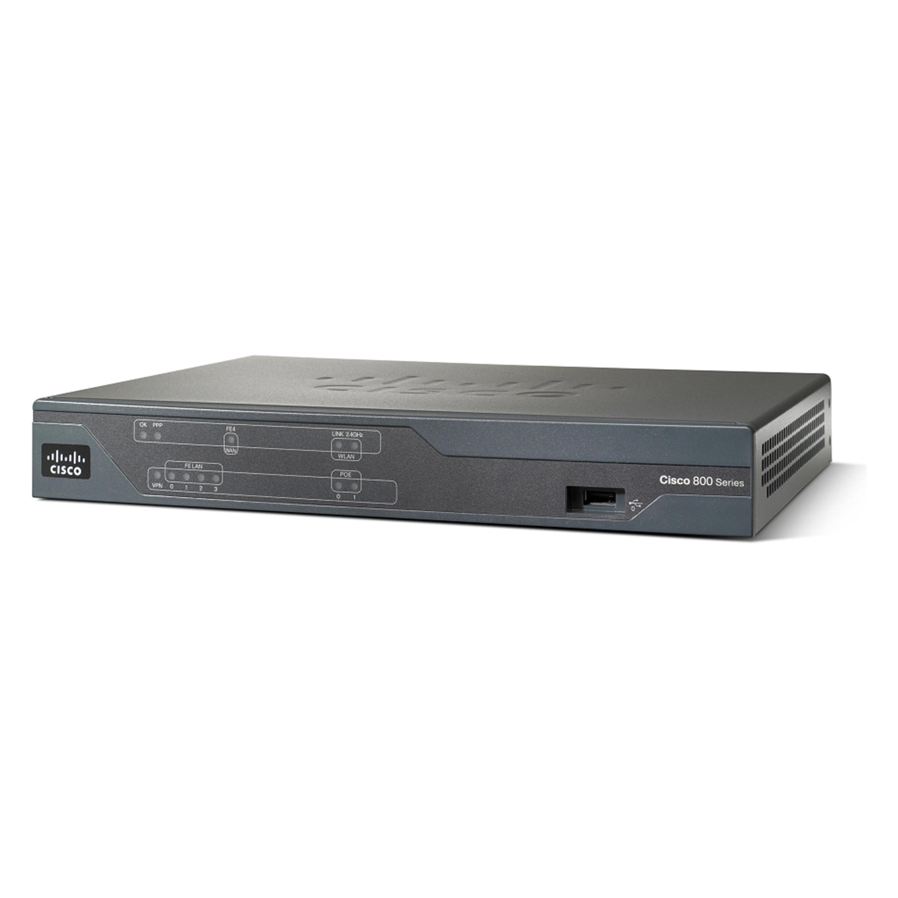 Cisco 888, Ethernet WAN, Fast Ethernet, Zwart (C888-K9)