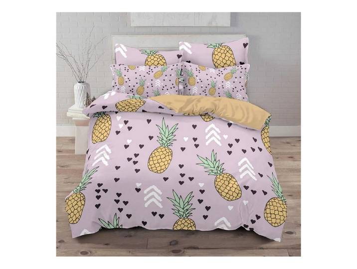 LuxusKollektion Kinderbettwäsche Bettwäsche Set Ananas 200x220cm Tropisch Kinder