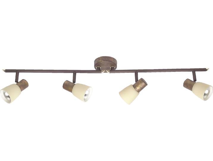 BRILLIANT Tube spot Luca spot de plafond rustique métal/verre vieux cuivre orientable 4x E14 max. 40 W