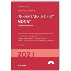 Tabelle, Gesamtabzug 2021 Monat, Fachbücher