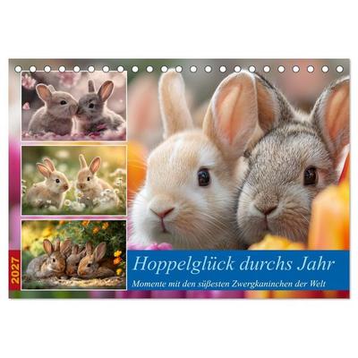 Hoppelglück durchs Jahr (Tischkalender 2027 DIN A5 quer), CALVENDO Monatskalender