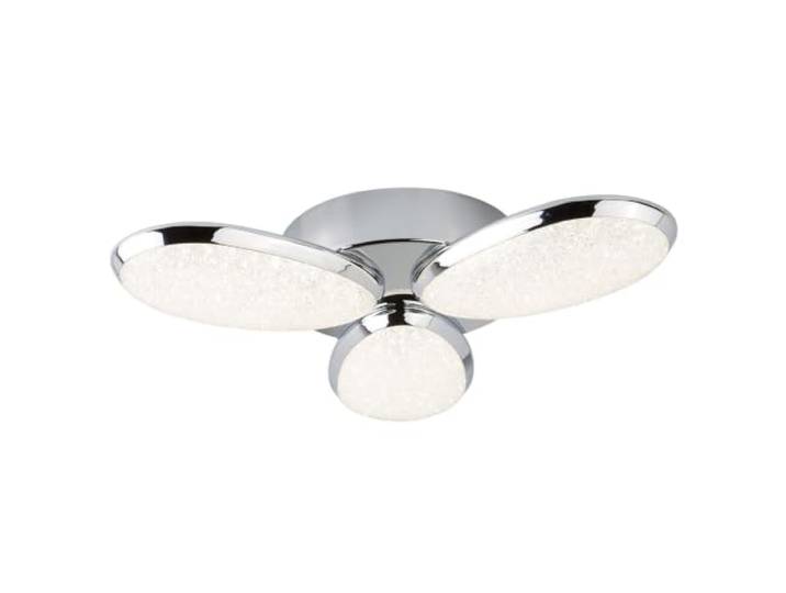Lori Chrom und Crushed Ice Three Light LED Flush Fitting - Searchlight 6213-3Cc