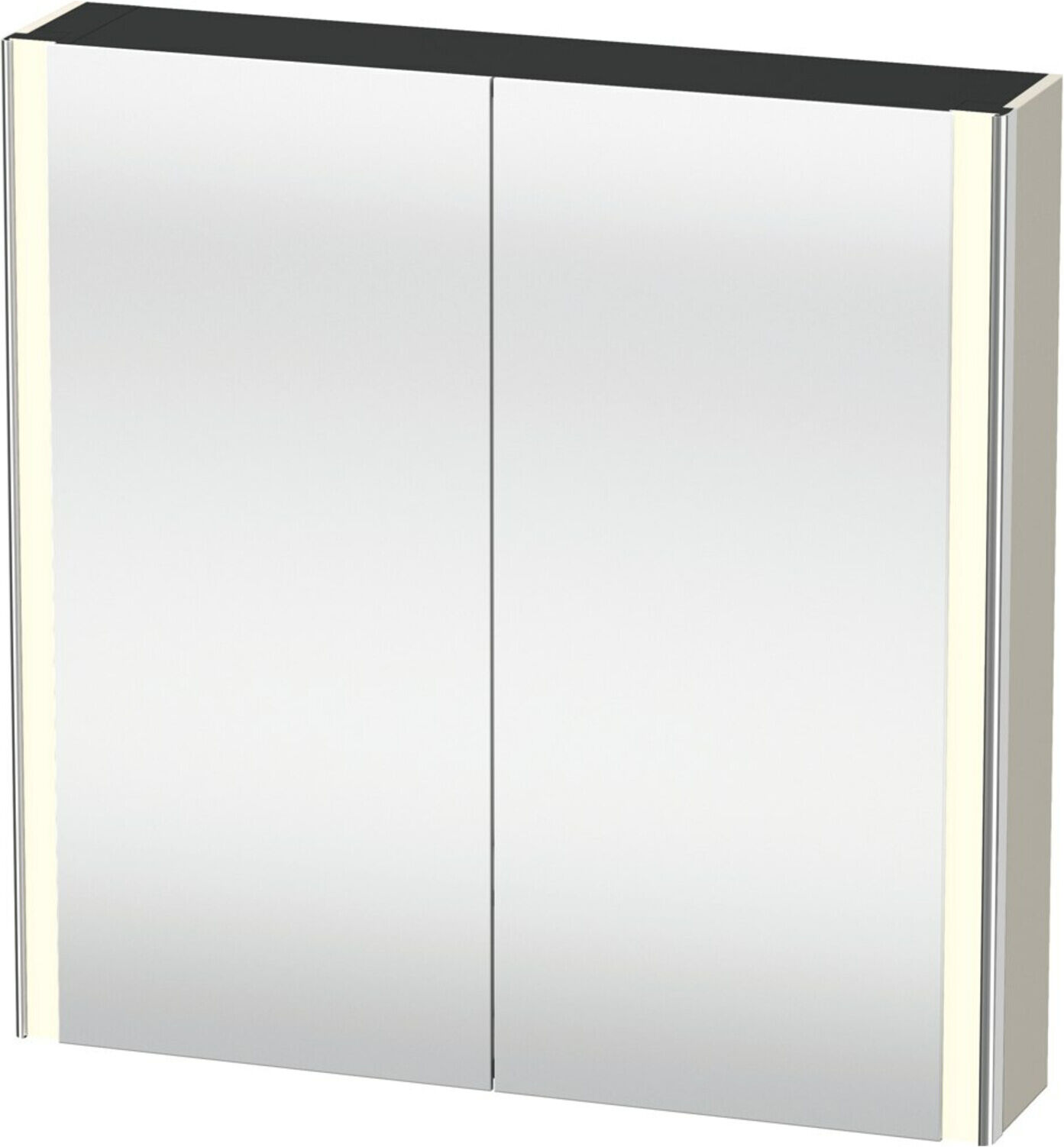 Duravit Uni-Spiegelschrank XSquare Steckd. F 80x80x15,5cm, Tau, 2 Tür, LED, wandhängend (XS7112091911000)