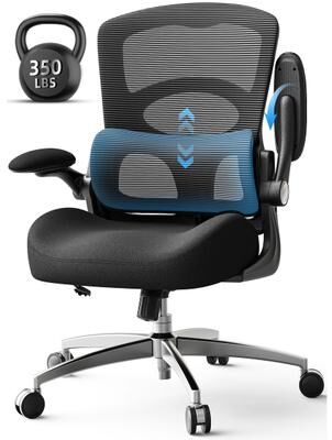 FAMIDOLE 350 lb Capacity Ergonomic Office Chair with Adjustable Lumbar Support, Flip-Up Arms