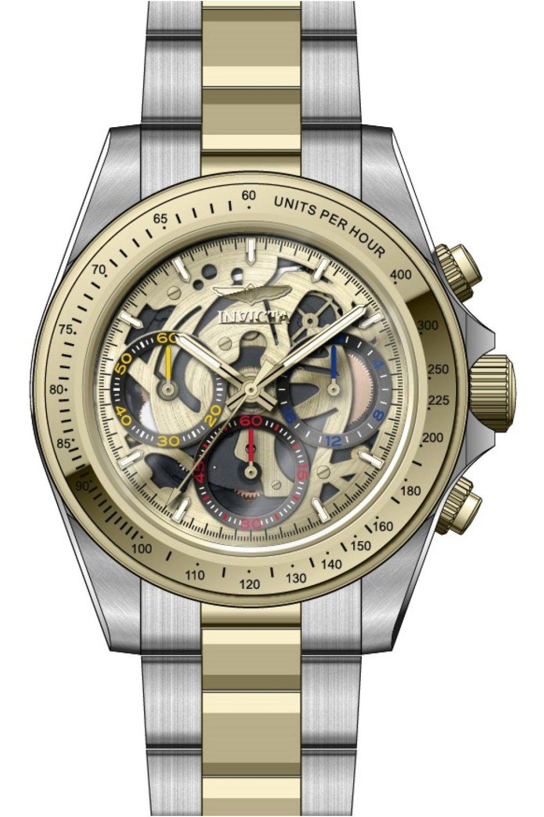 Invicta Speedway 50276 Herren Uhr - Quartz Bewegung - Edelstahl mit goldenem Zifferblatt - 39 mm