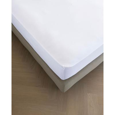 Spannbettlaken KAYORI "Tara", weiß, B:200cm L:220cm, Jersey-Elasthan, Obermaterial: 95% Baumwolle, 5% Elasthan (LYCRA), Bettlaken, Spannbettlaken, Hergestellt aus GOTS-zertifizierter Bio-Baumwolle