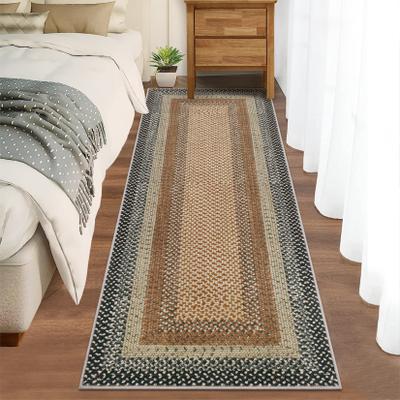 Garvee Farmhouse Braided Printed Washable Rug