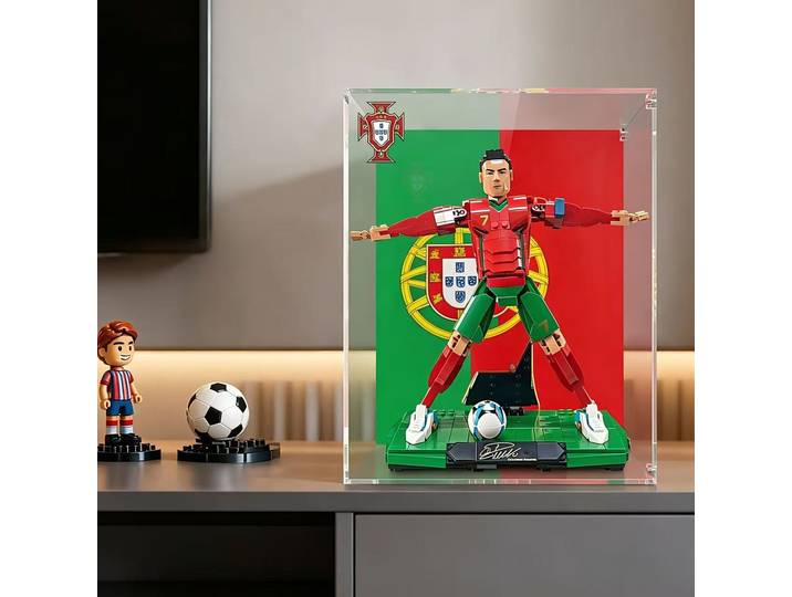 Lebai est compatible avec Lego 43016 Ronaldo Football Legend Classic Goal Moment Building Blocks, boîte de présentation anti-poussière.
